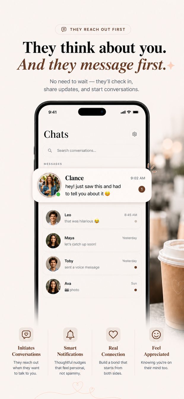 Chat list showing multiple characters reaching out with messages